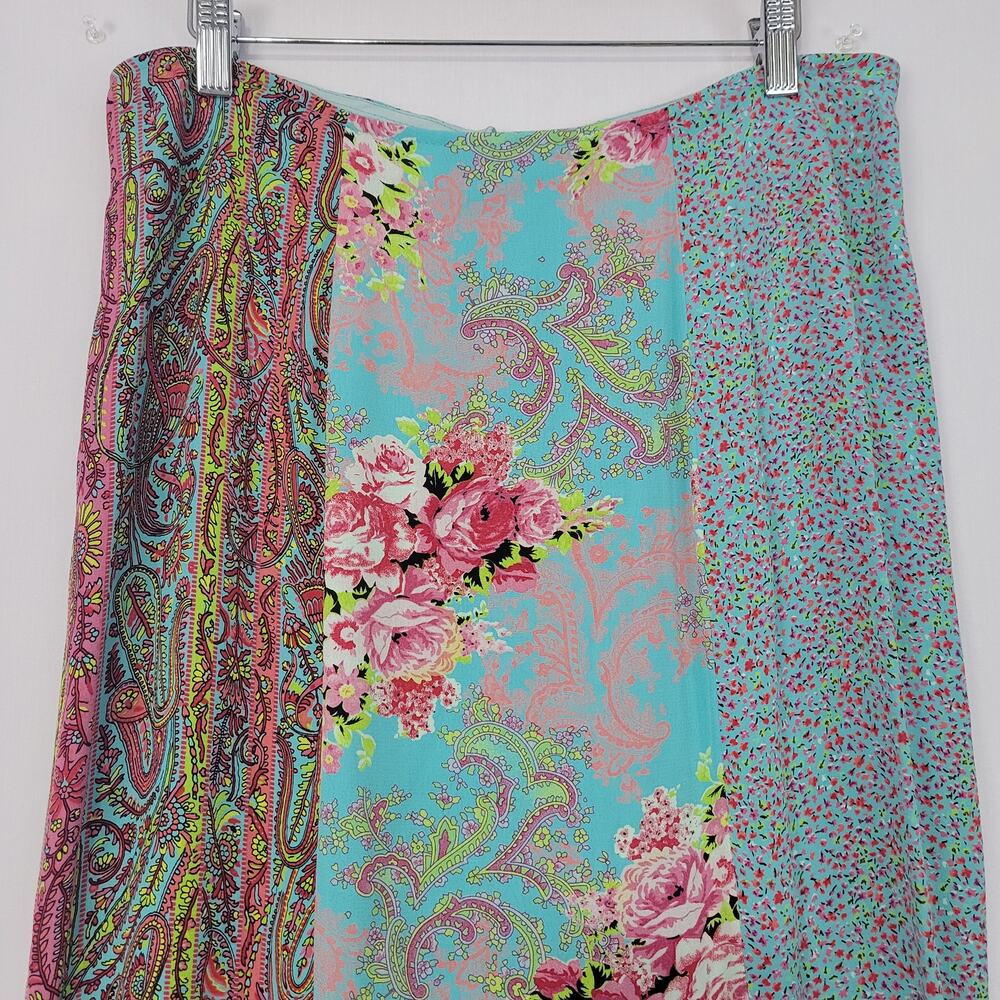 Y2K Floral Mixed Patchwork Print Maxi Skirt sz 12 Multicolor Boho Fairy Cottage - Picture 2 of 7